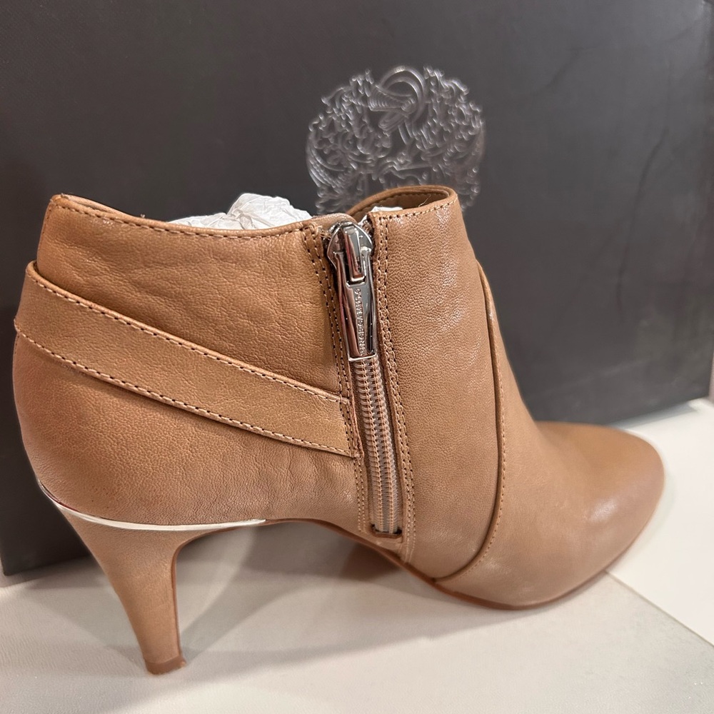 Vince Camuto Camel Leather Ankle Booties